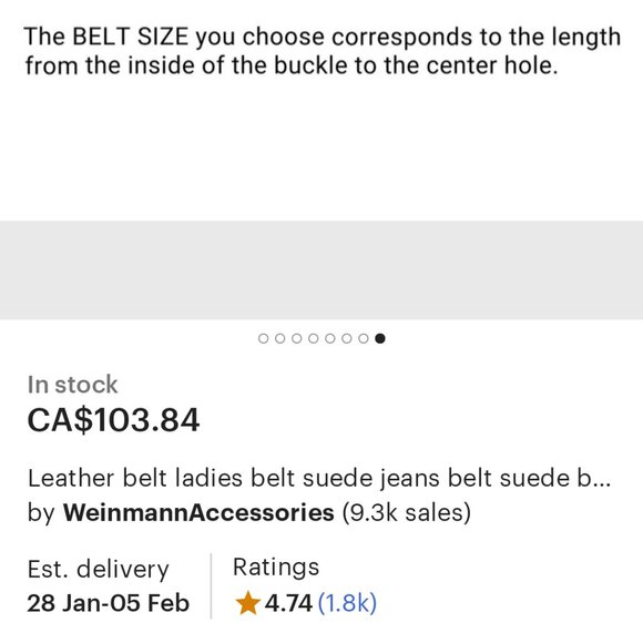 Suede leather belt - Picture 9 of 9